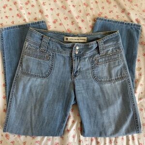 Ultra Low Rise Cropped Blue Jeans
